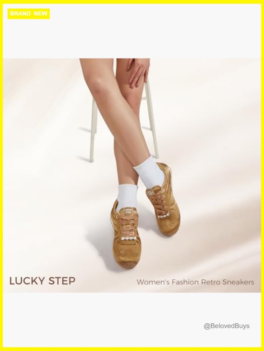 Non Slip Retro Fashion Sneakers with Satin Laces and Charms - Picture 2 of 6